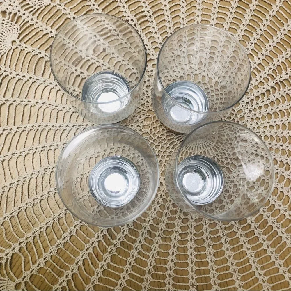 Guilia Gold  Whisky 🥃 Clear Glass Gold Paint Ring Vase  Danish Design Set Of 4